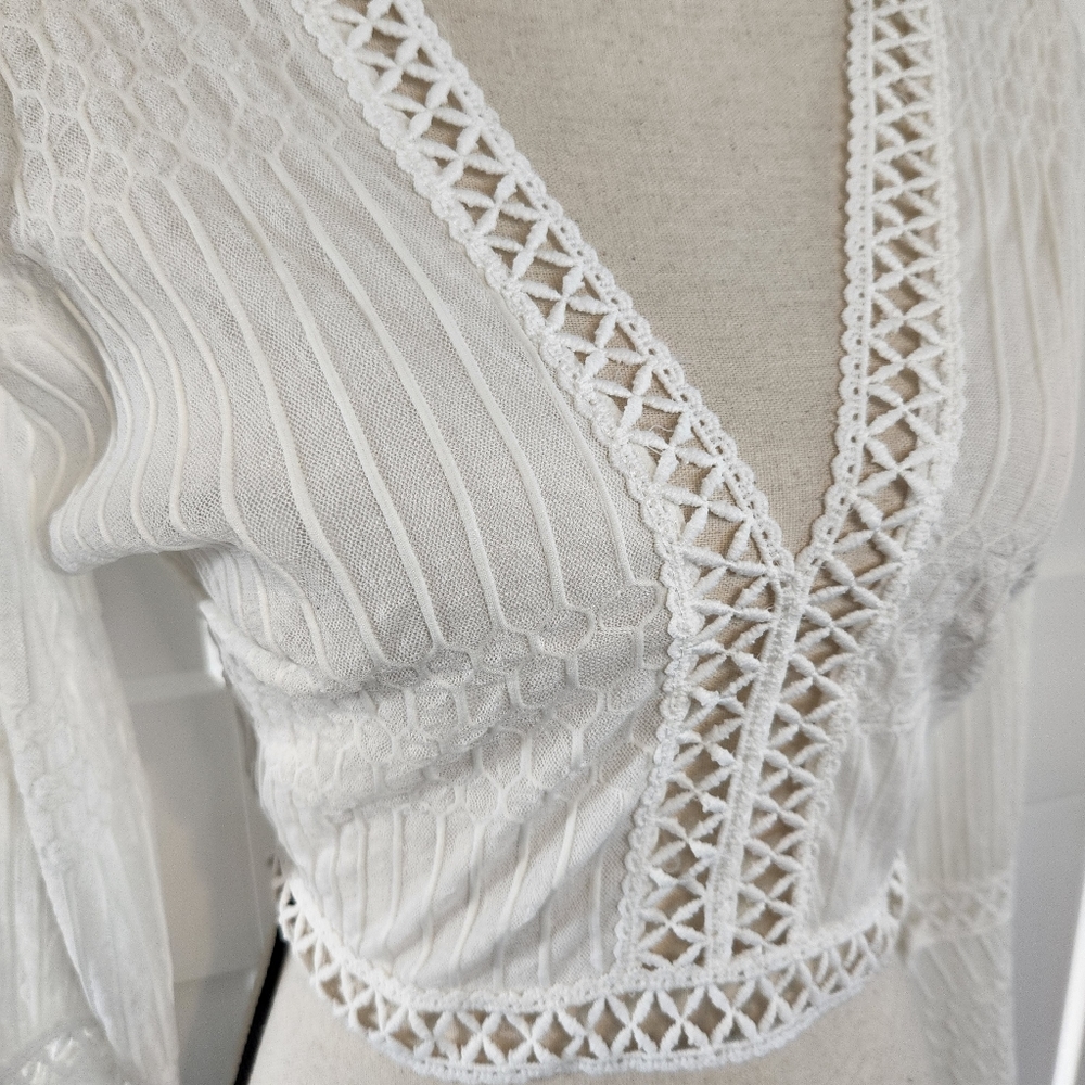 🍉 NWT Cupshe White Crop Top Large - Picture 2 of 4